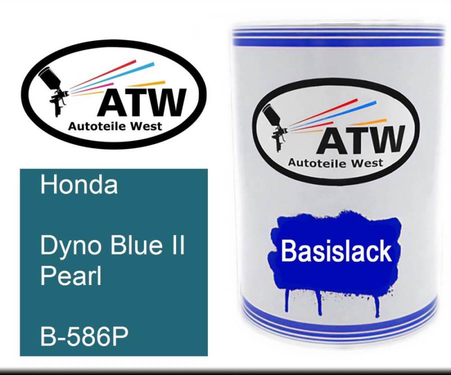 Honda, Dyno Blue II Pearl, B-586P: 500ml Lackdose, von ATW Autoteile West.